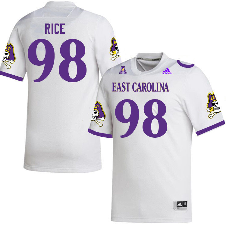 Men #98 Jerry Rice ECU Pirates College Football Jerseys Stitched Sale-White - Click Image to Close